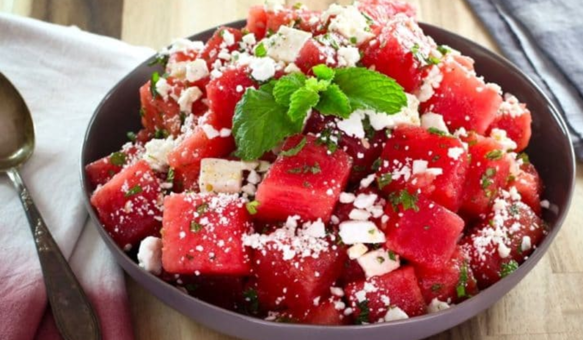 Water melon feta cheese salad