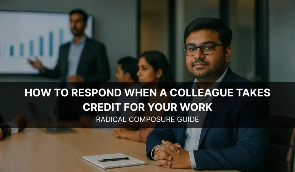 How to Respond When a Colleague Takes Credit for Your Work | Radical Composure Guide