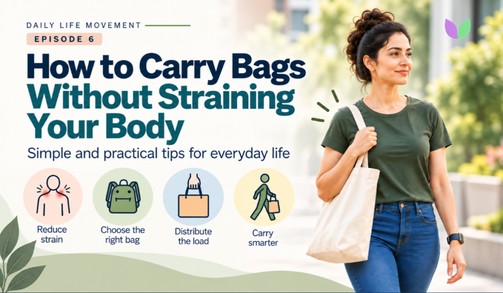Person carrying shopping bags during an everyday activity